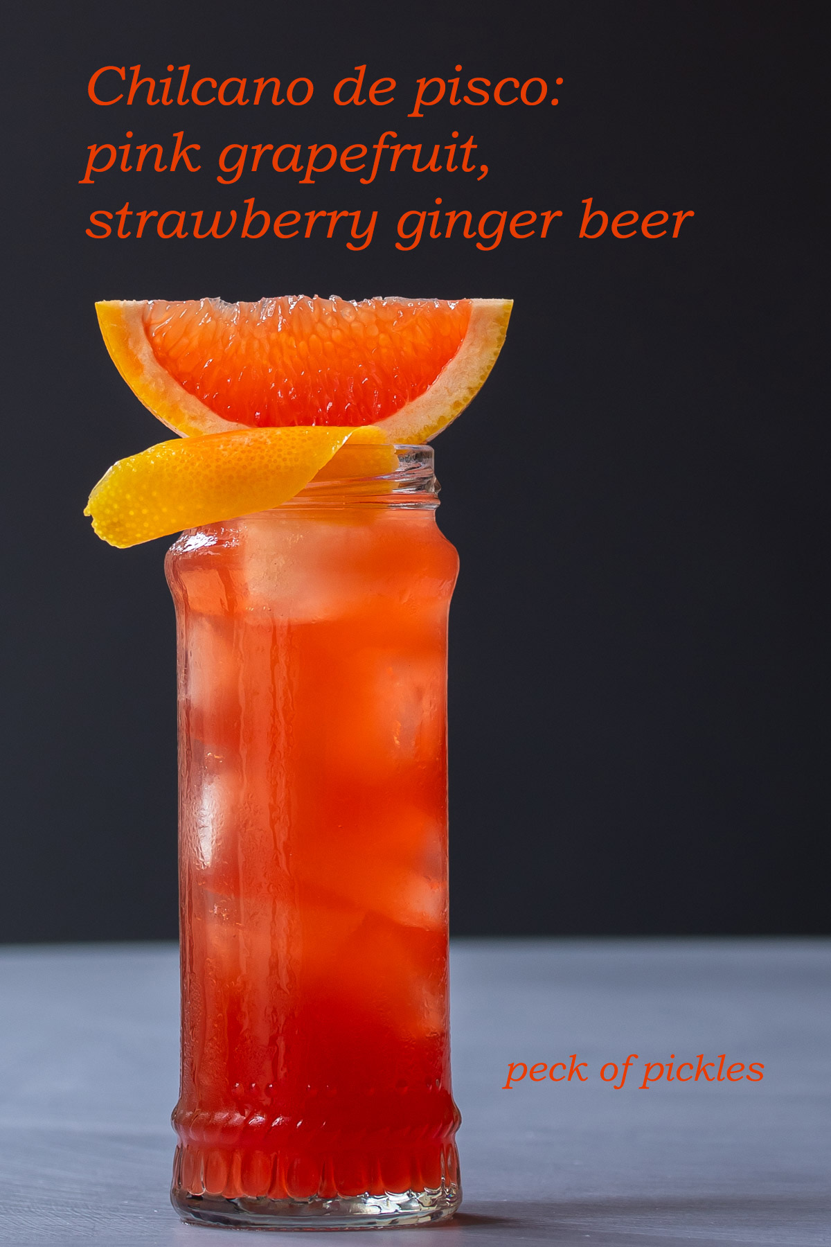 Strawberry ginger beer Chilcano de pisco cocktail