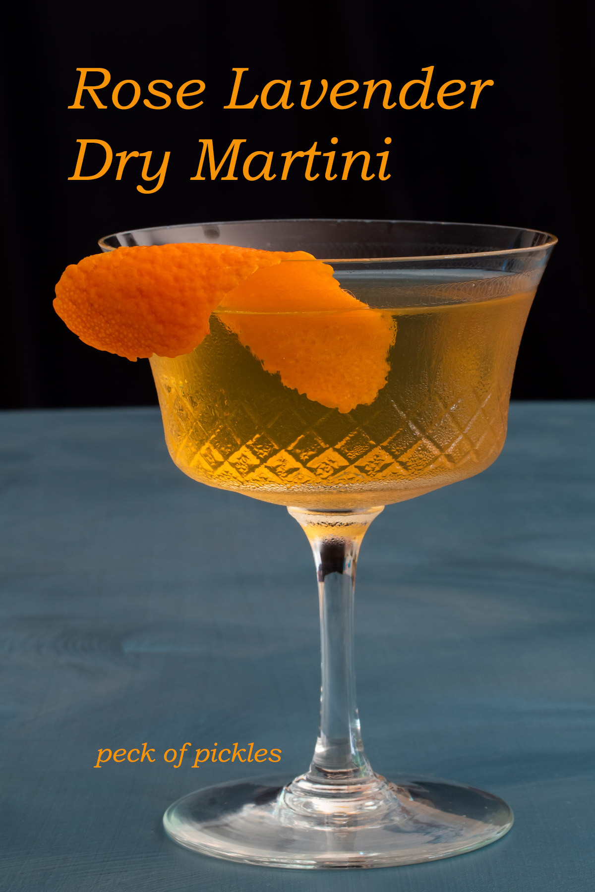 rose lavender dry martini made with cold infused gin