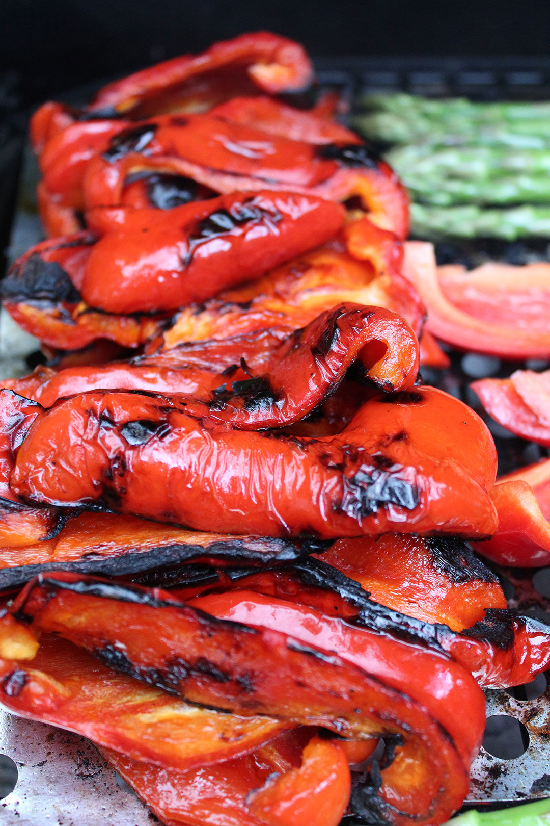 red peppers on BBQ