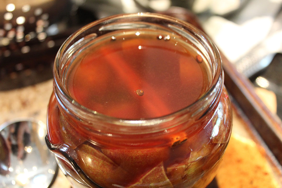 plum pickle in jar