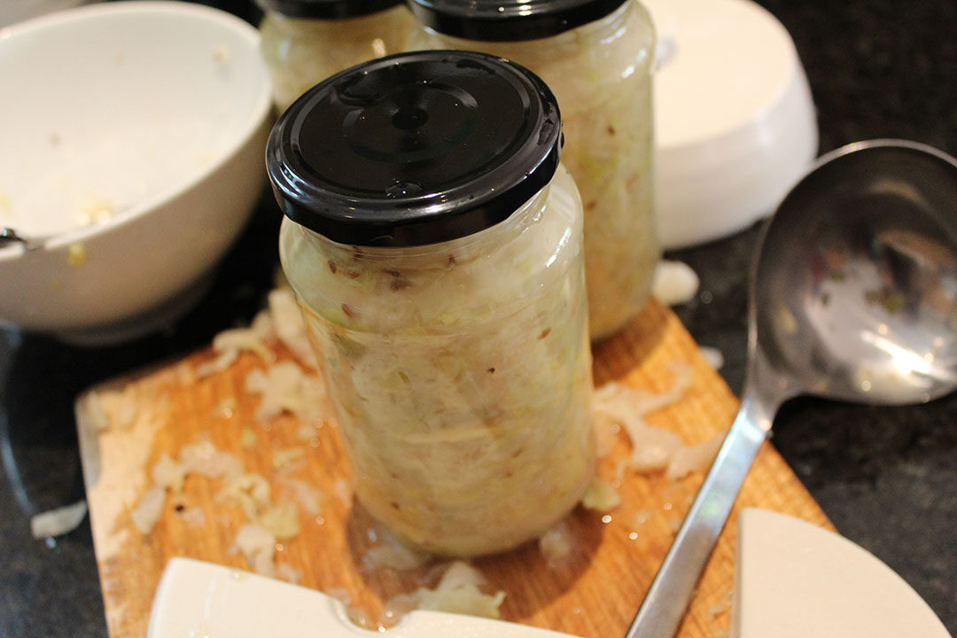 sauerkraut in jars