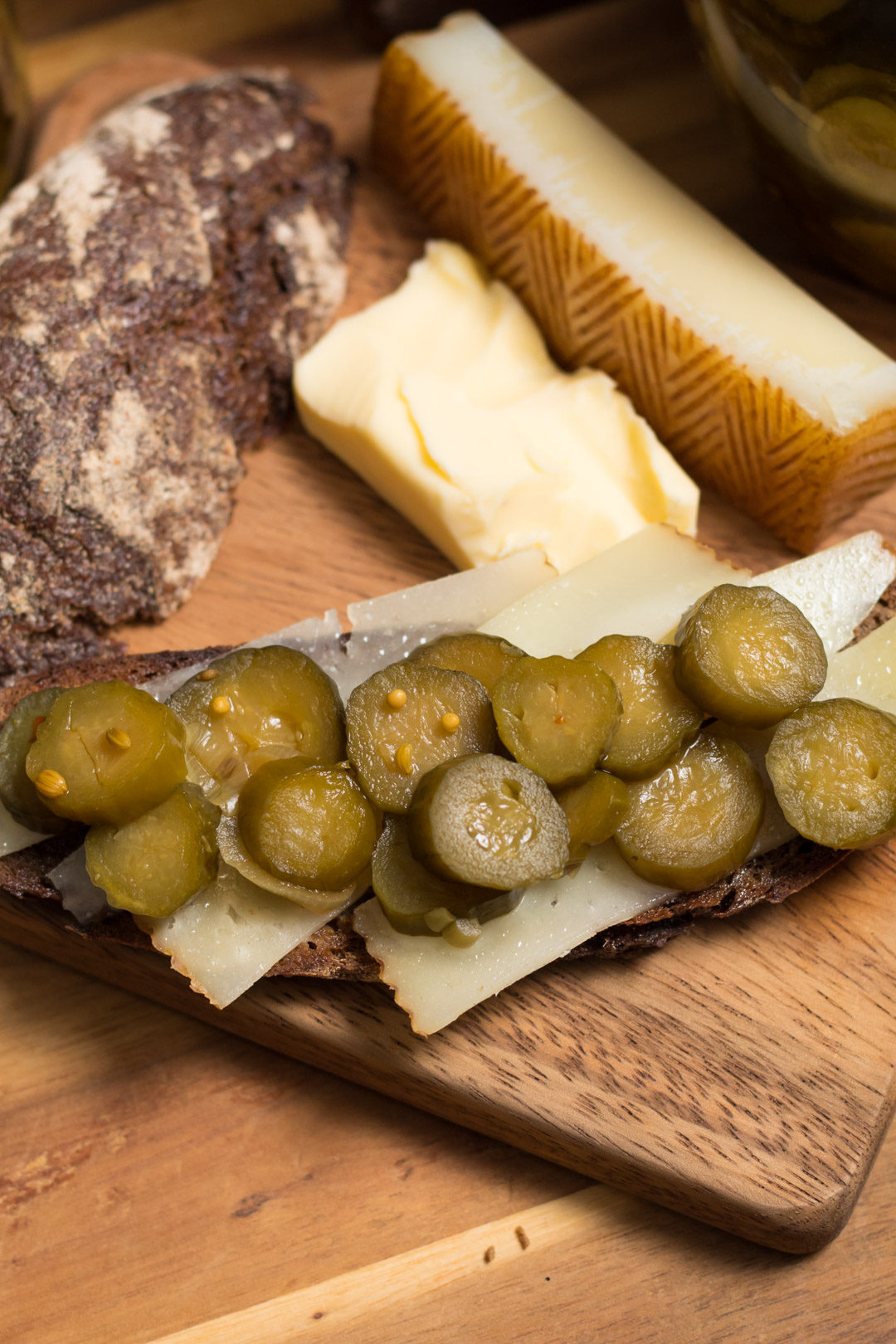 anise cucumber pickles flat lay