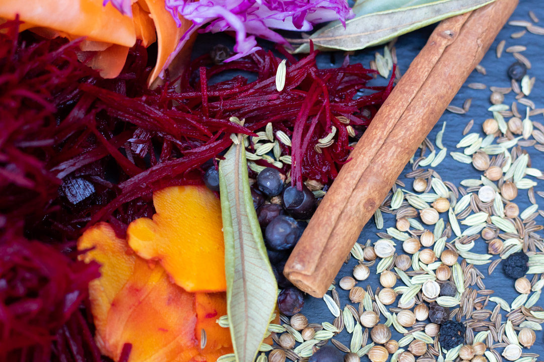 spiced beetroot sauerkraut ingredients