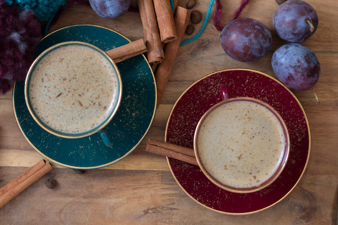 cinnamon coffee flatlay