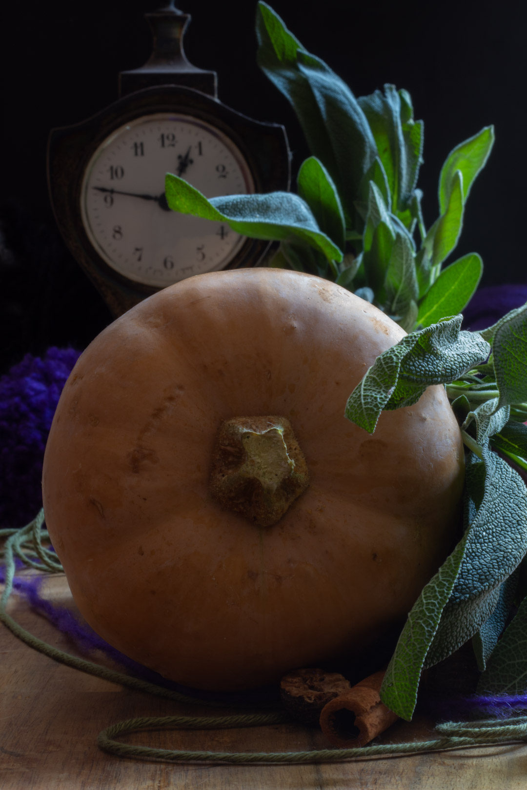 pumpkin with clock