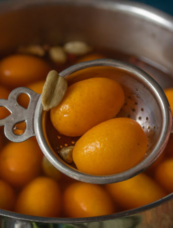 pickling cumquats with strainer