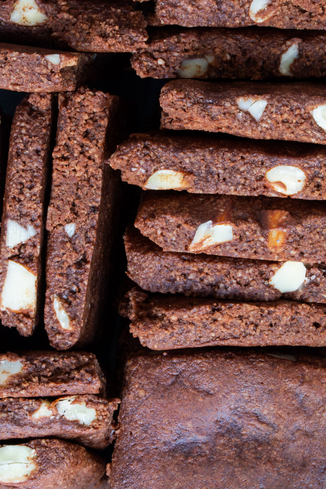 chocolate almond brownie cookies with cardamom and ginger: from above