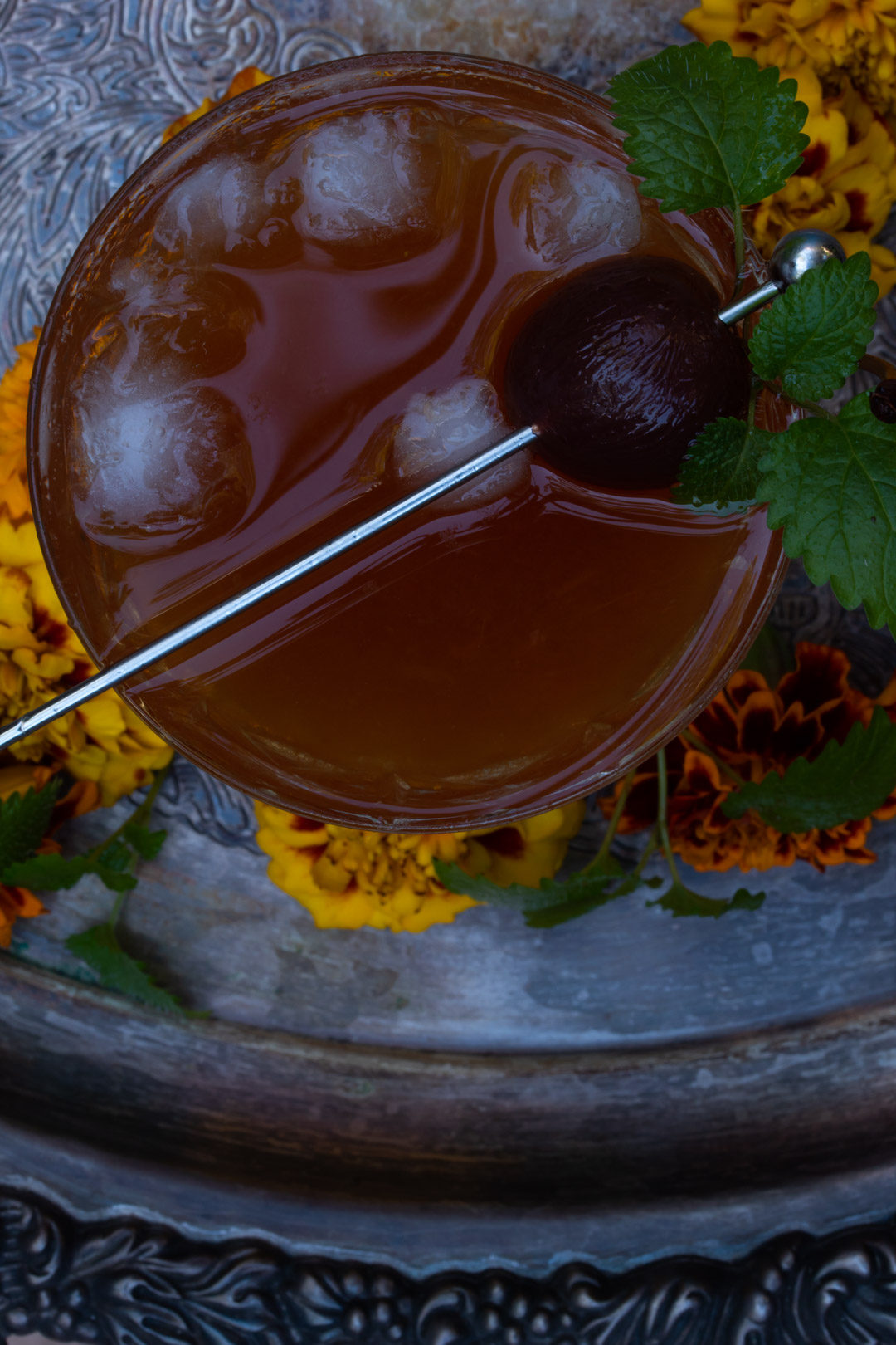 apricot pickle whiskey sour from above