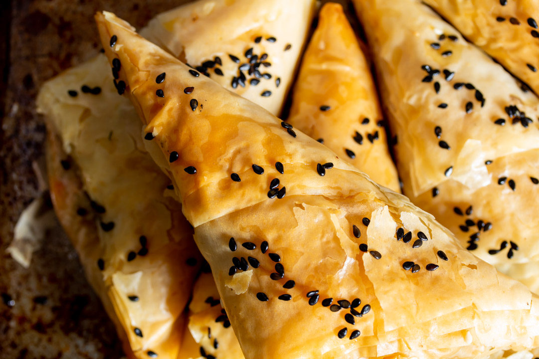 beetroot leaf filo tray pattern