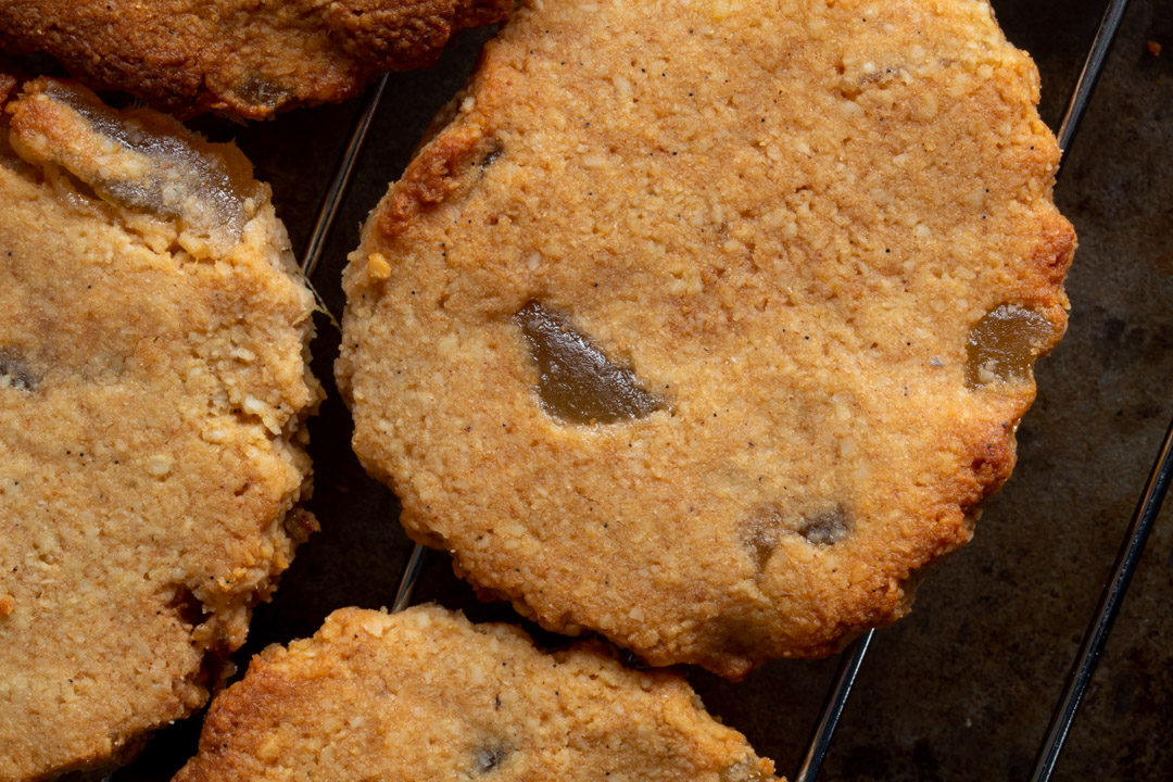 ginger cookies from above on cooling rack