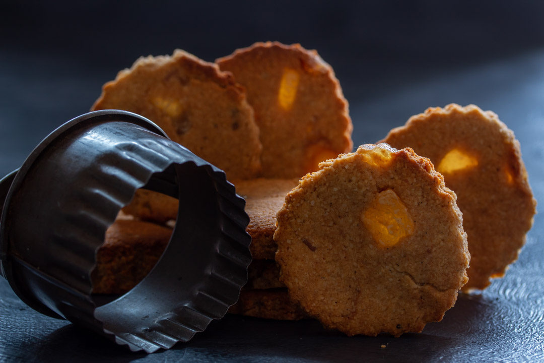 ginger cookies lights through cookie cutter