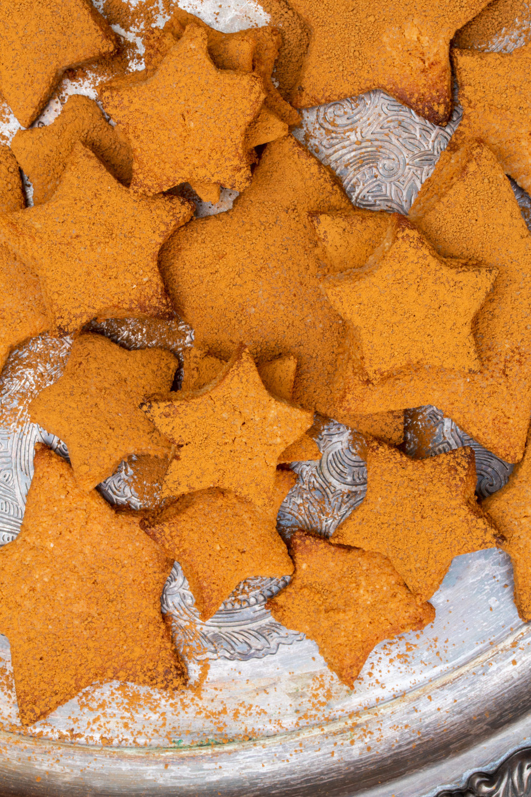 honey cinnamon stars biscuits fro above messy