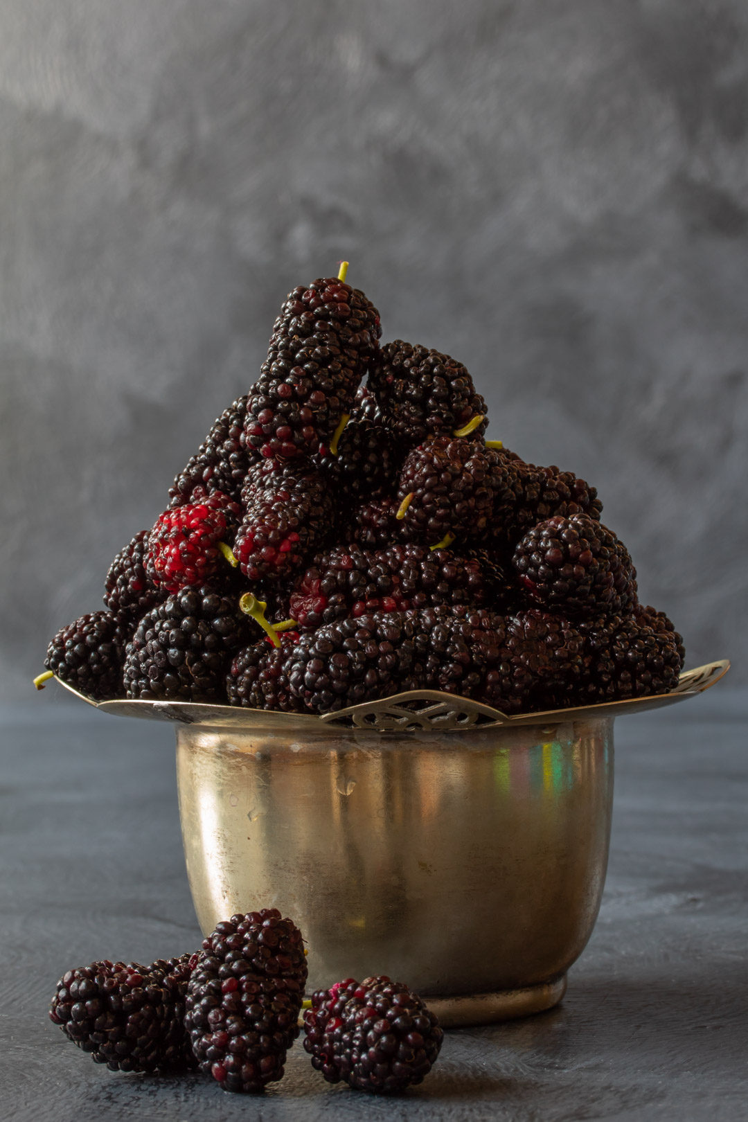 spiced mulberry shrub still life mulberries