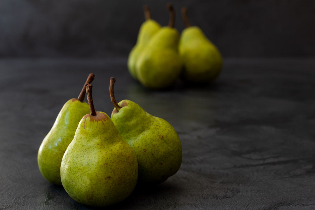 Pear pickles with cardamom & ginger: pears near and far still life