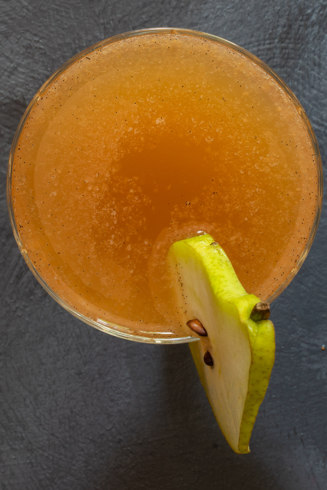 spiced ginger pear shrub: from above