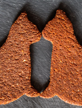 chocolate cardamom cat cookies: flatlay 2 cats