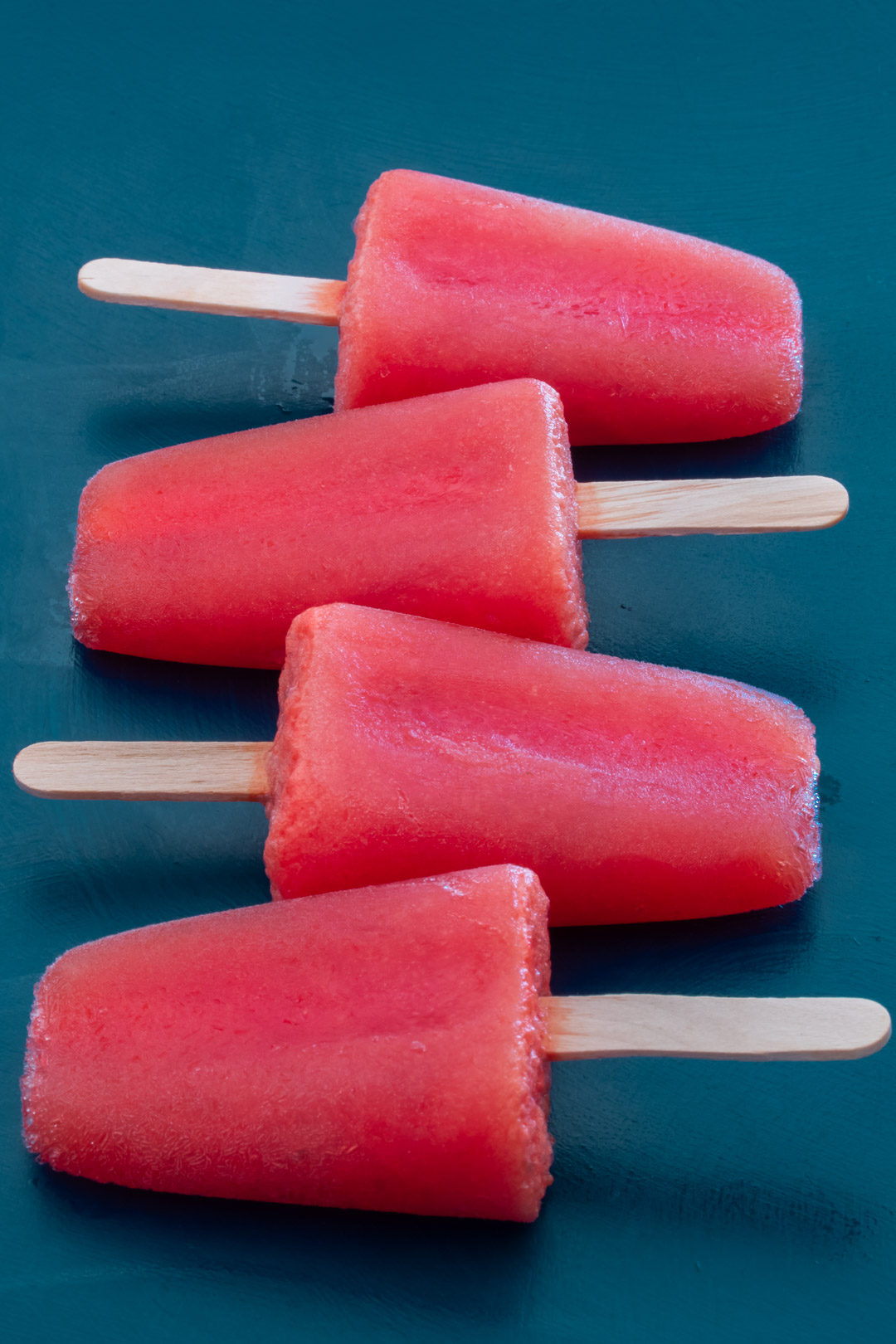 Watermelon paletas with chili-lime salt: 4 ice blocks from 45 degrees