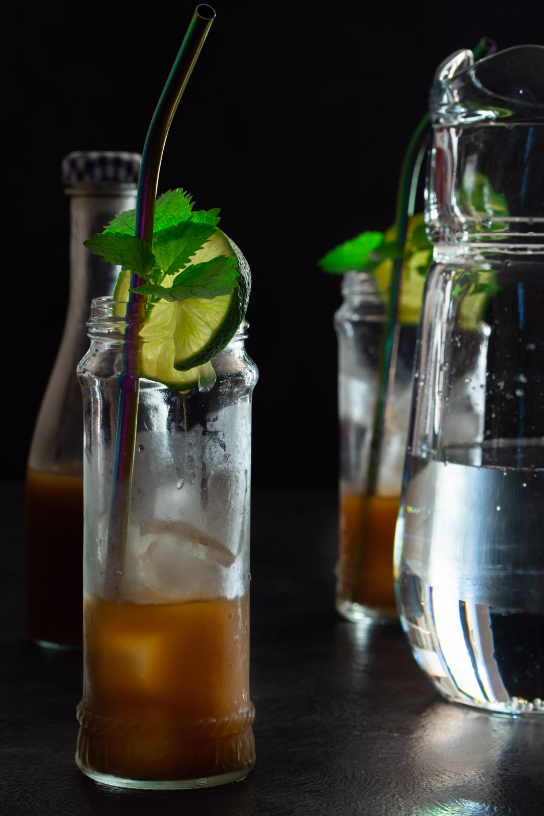 Ginger lime shrub syrup drinking vinegar