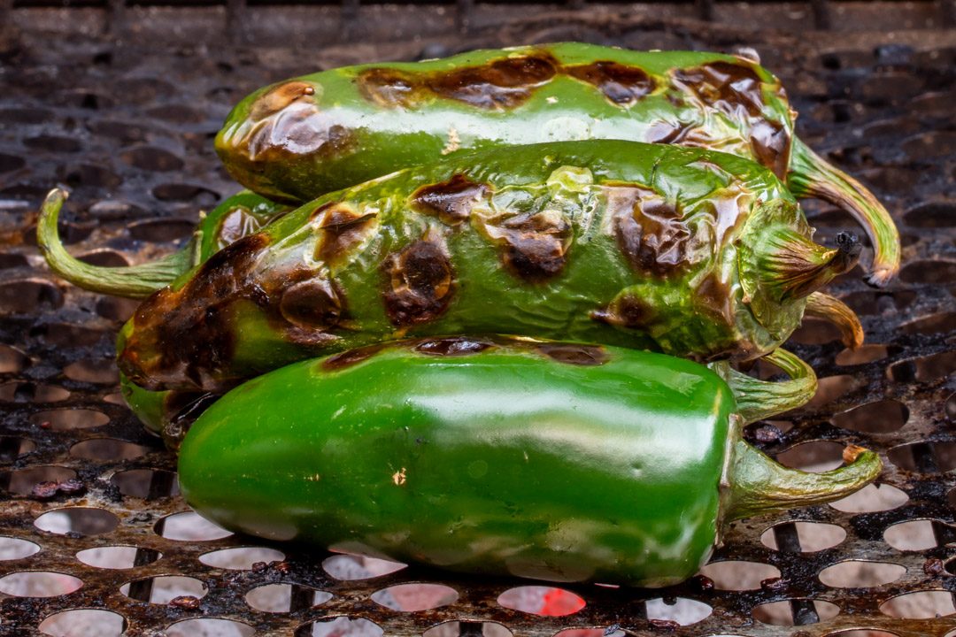 Jalapeno pickles with pepper berries & ginger: bbq close crop