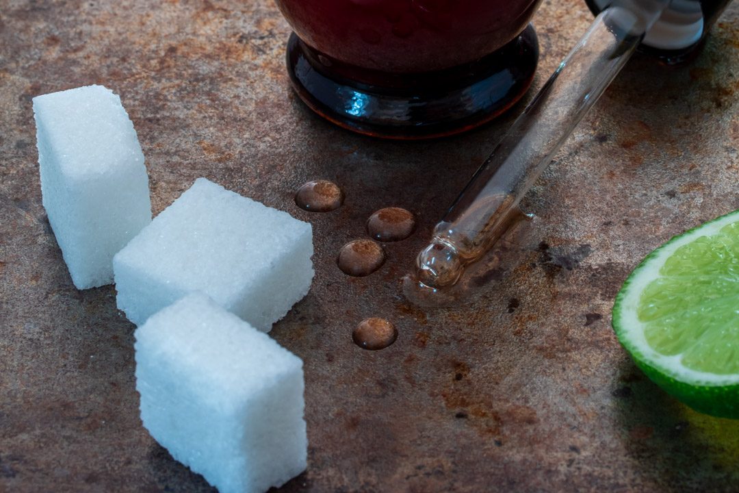 rhubarb cacao bitters with wattleseed: four drops detail