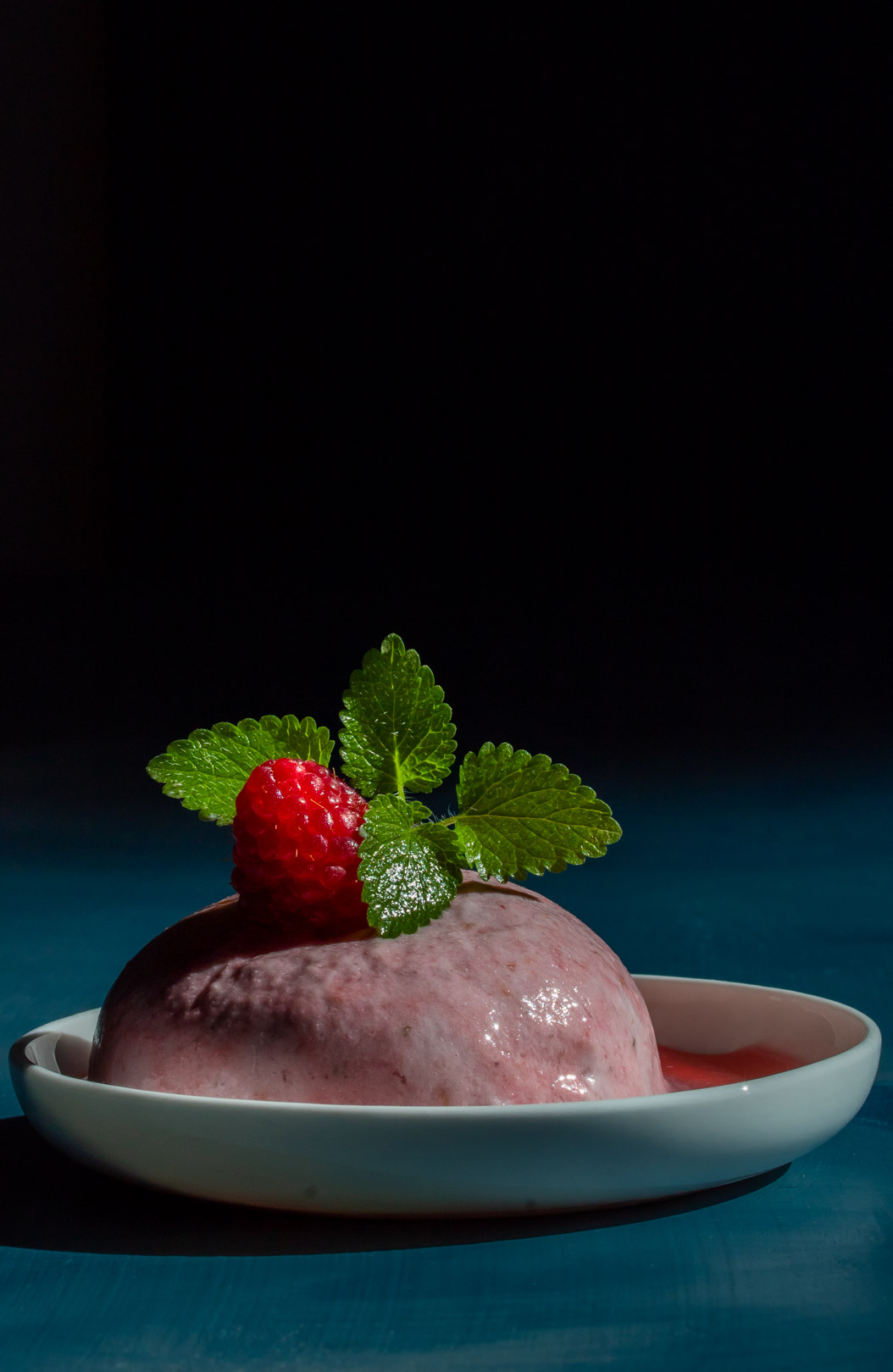 Ice cream made from Raspberry shrub drinking syrup leftovers