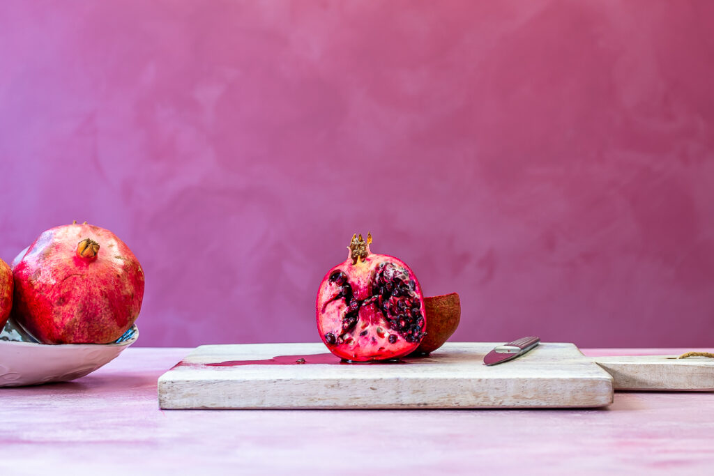 cut pomegranate for grenadine