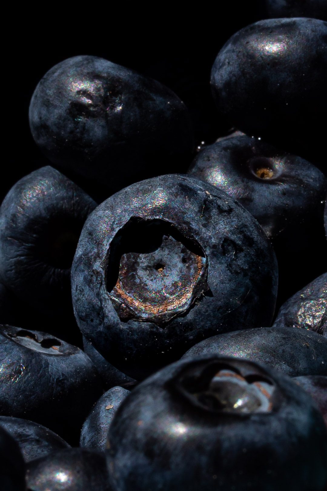 blueberries close up for making blueberry shrub syrup