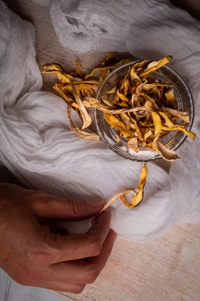 dried shiitake mushrooms for umami hot whiskey toddy