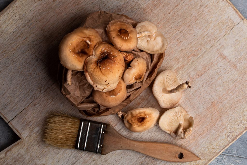 fresh shiitake mushrooms for umami hot whiskey toddy