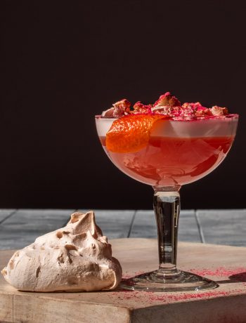 daalgaal & ooray silver sour close up with ooray meringue in foreground