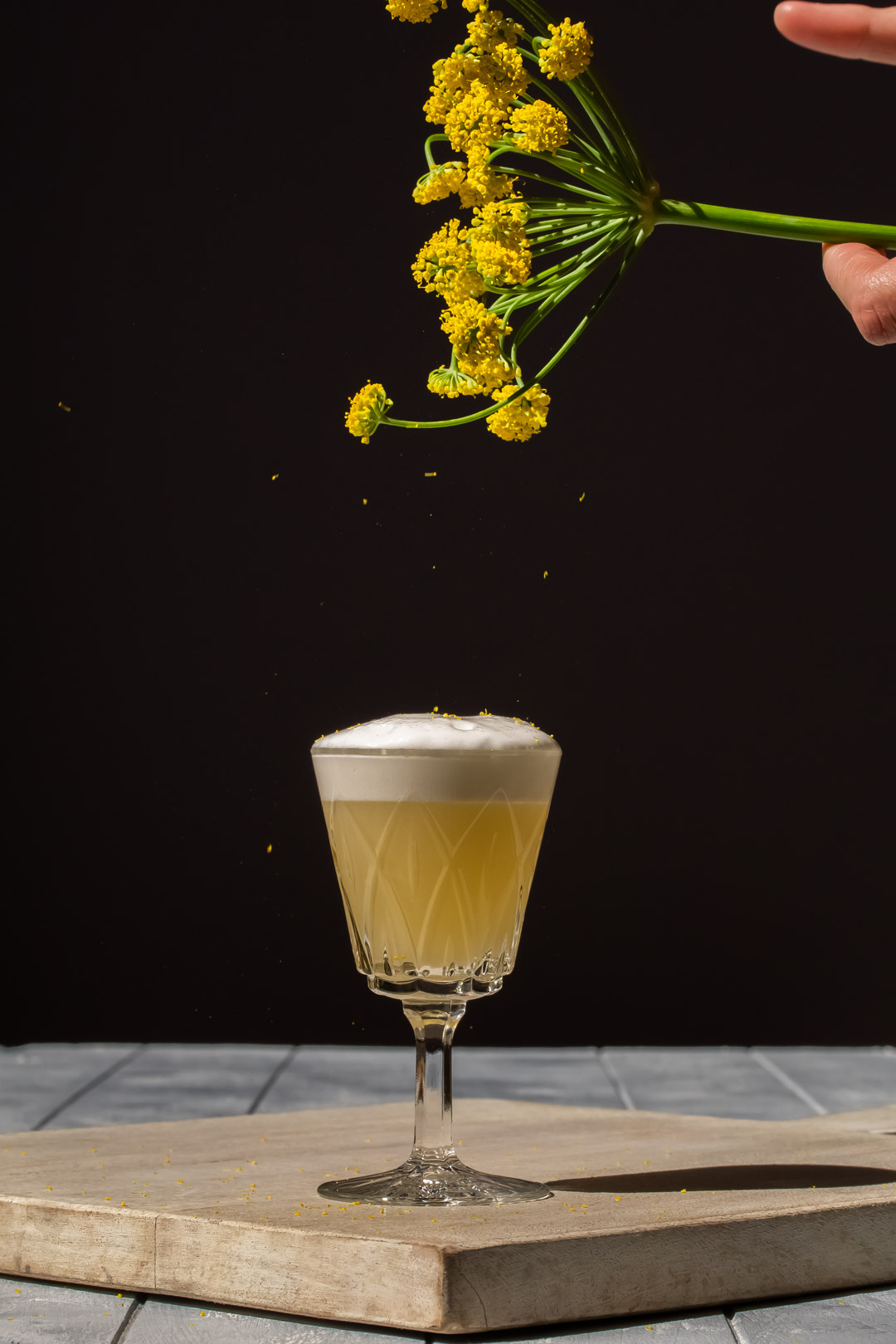 dusting fennel flower silver sour with more fennel pollen