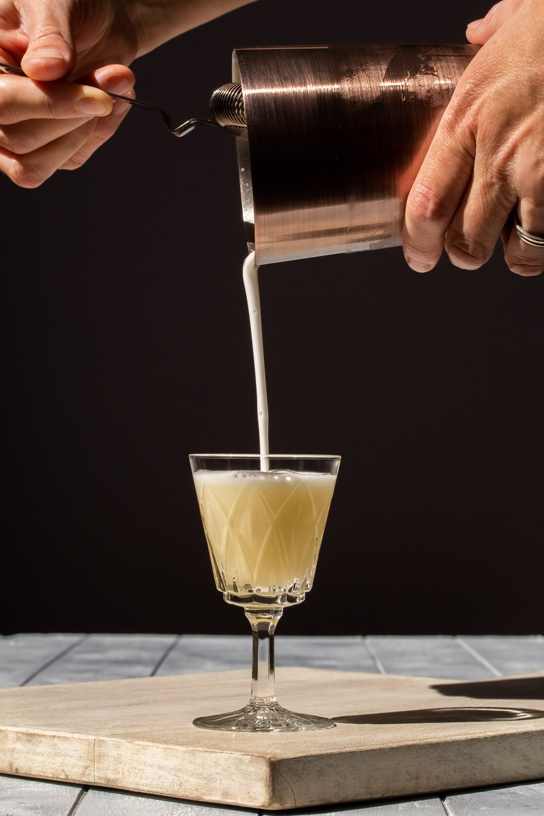 pouring creamy fennel flower silver sour