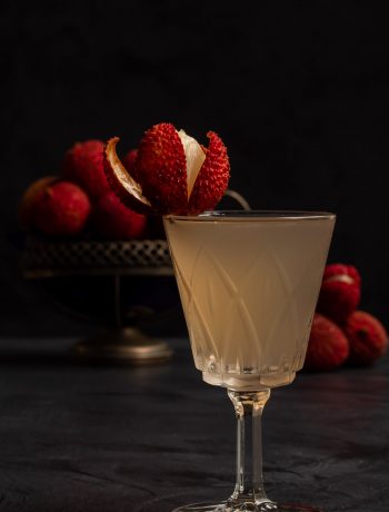 lychee reviver with lychees in background