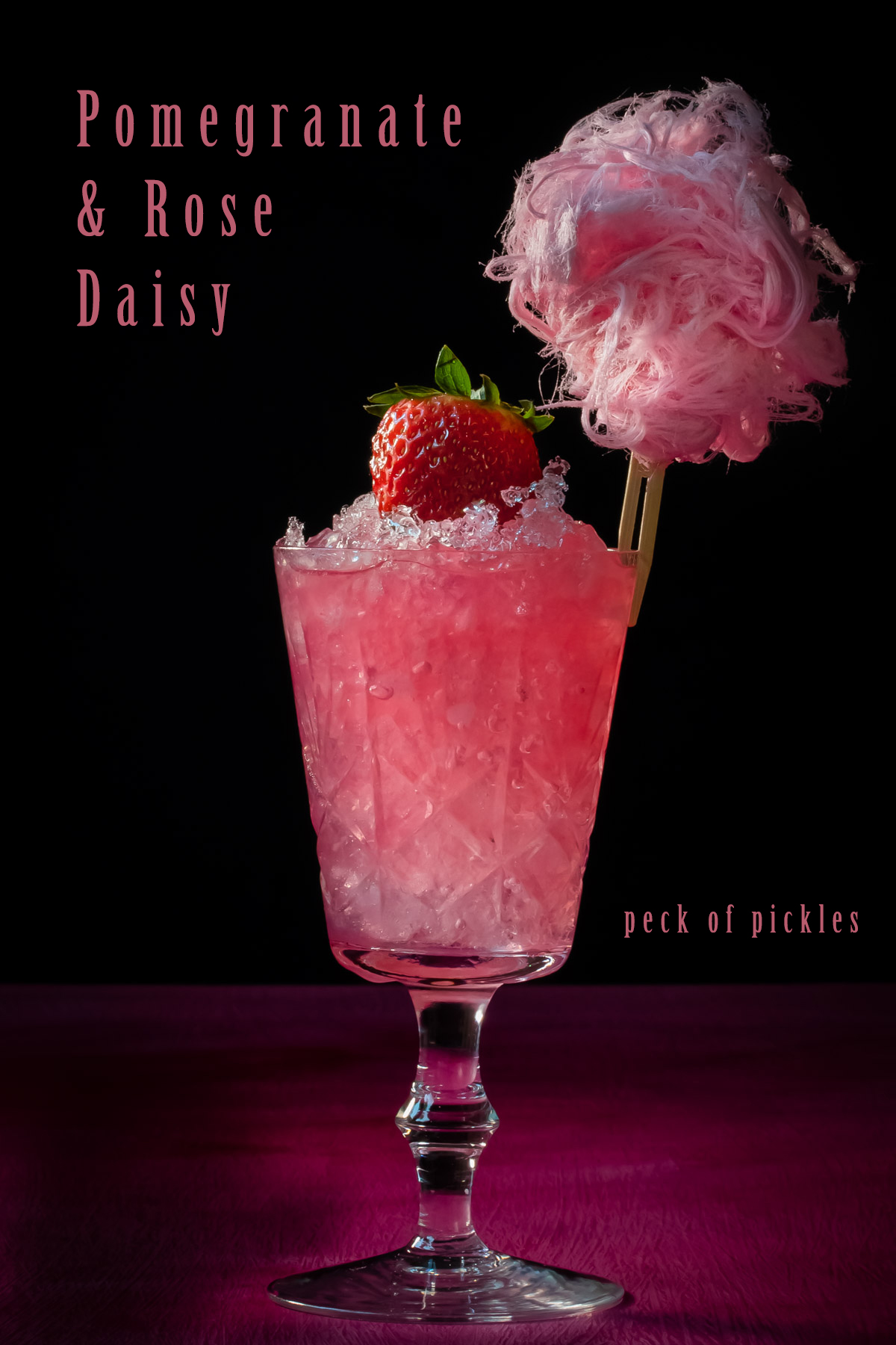 pomegranate and rose daisy with strawberry and rose fairy floss