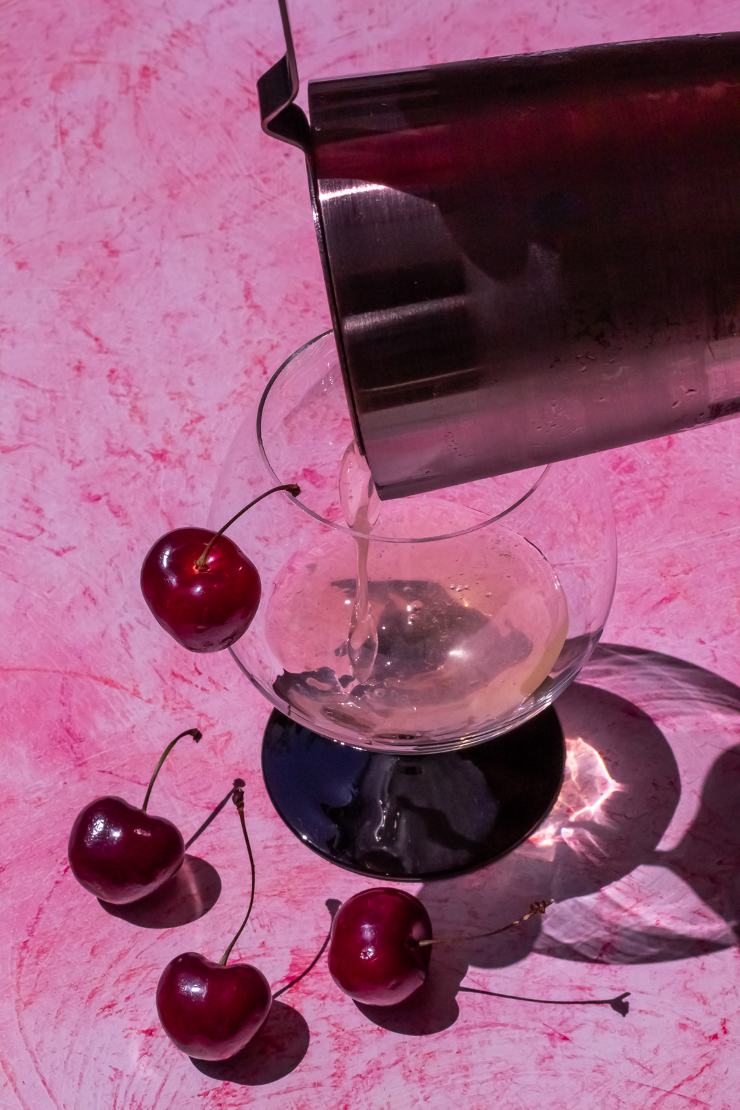 pouring xmas sour pouring xmas sour with cherries
