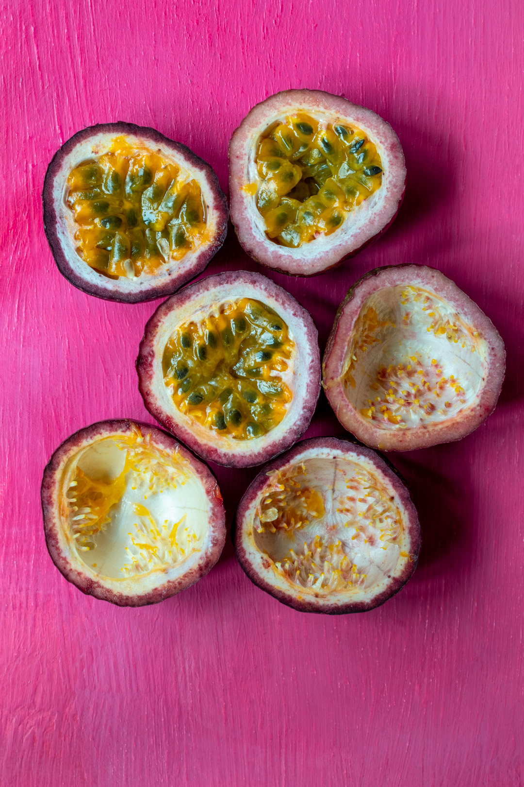 passionfruits and passionfruit shells for making passionfruit syrup for the esperança