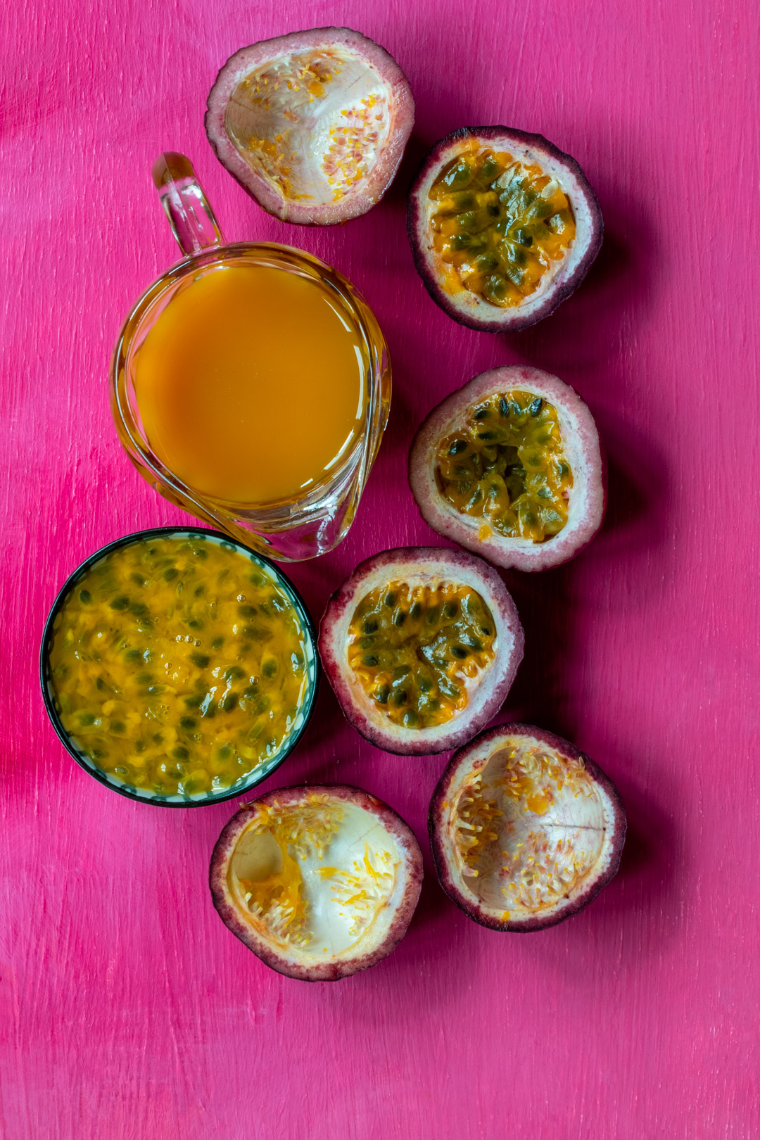 passionfruit syrup with fresh passionfruit for the esperança