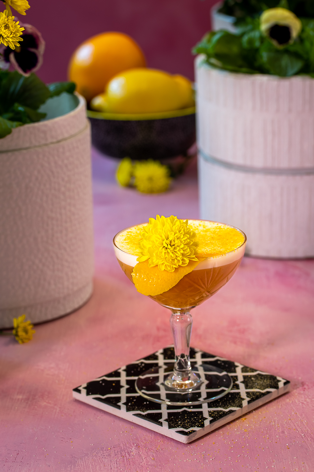 fancy honey bee cocktail from 45 degrees