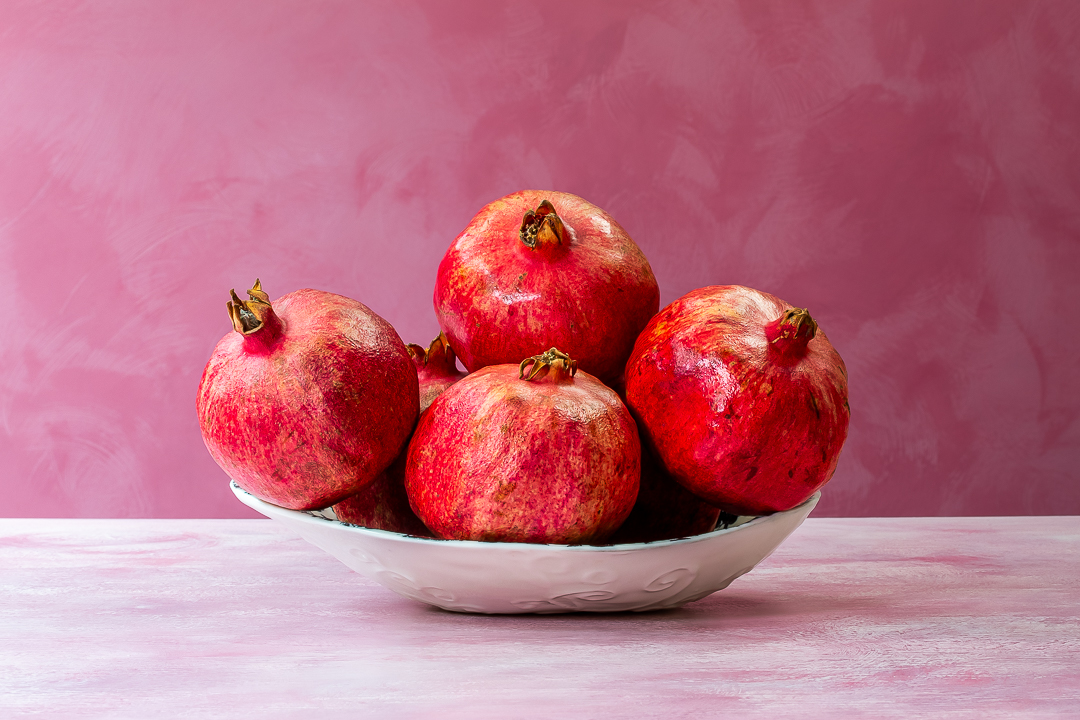 pomegranates in a dish for grenadine