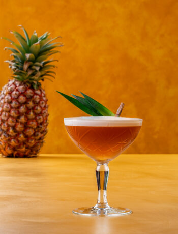 pineapple top cocktail with pineapple