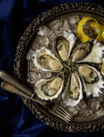food art still life photo of Sydney Rock Oysters using Baroque style chiaroscuro lighting
